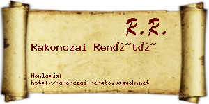 Rakonczai Renátó névjegykártya